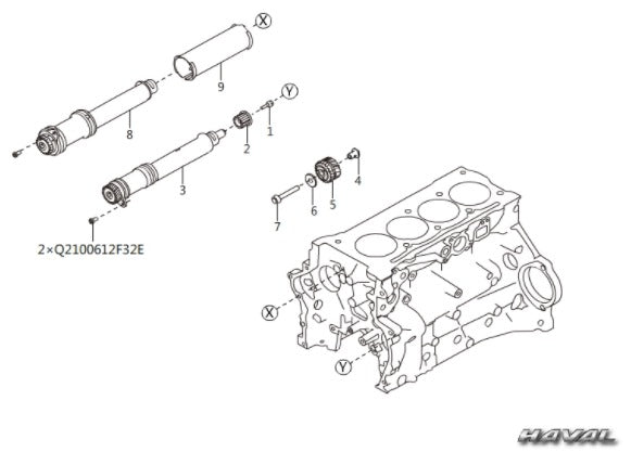 Haval H9 2018 Original Balance Shaft Assembly هافال H9 2018 عمود التوازن الأصلي