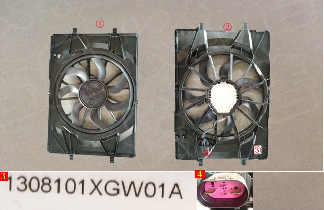 Haval H6 2022 3rd 1.5T Original Engine Cooling Fan 1308101XGW01A هافال H6 2022 3rd 1.5T مروحة تبريد المحرك الأصلي