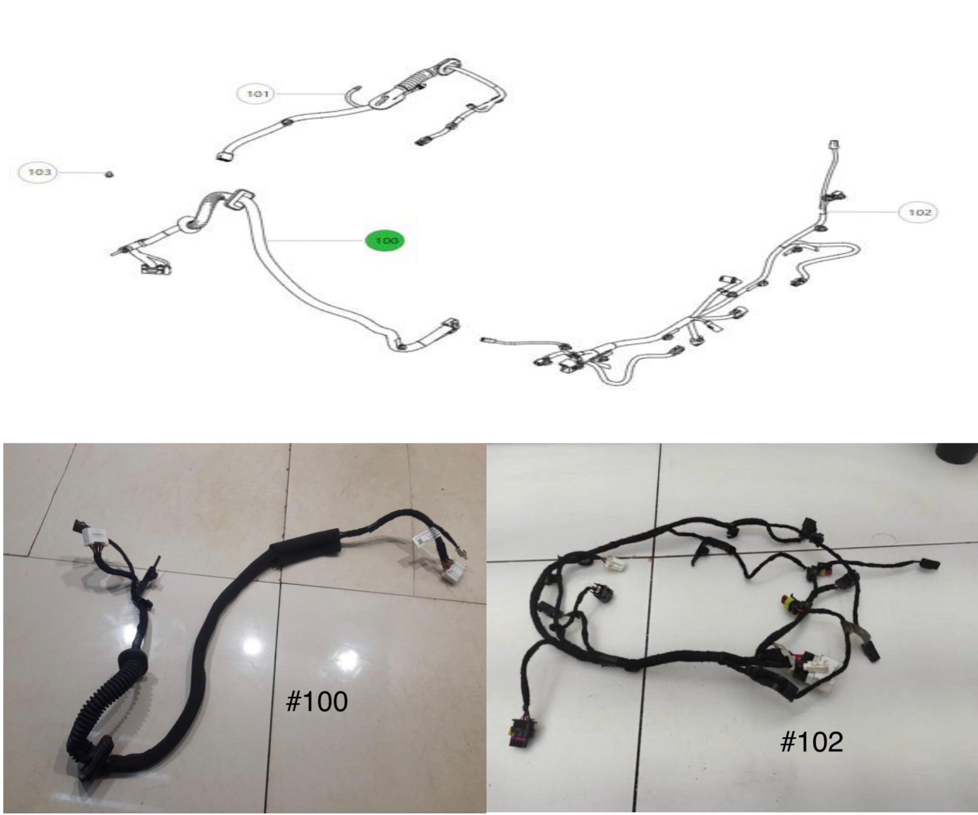 HAVAL Jolion 2022 Original Trunk Door Wiring Cables Assembly (كابلات الأسلاك الأصلية لباب الشنطة لهافال جوليون 2022)