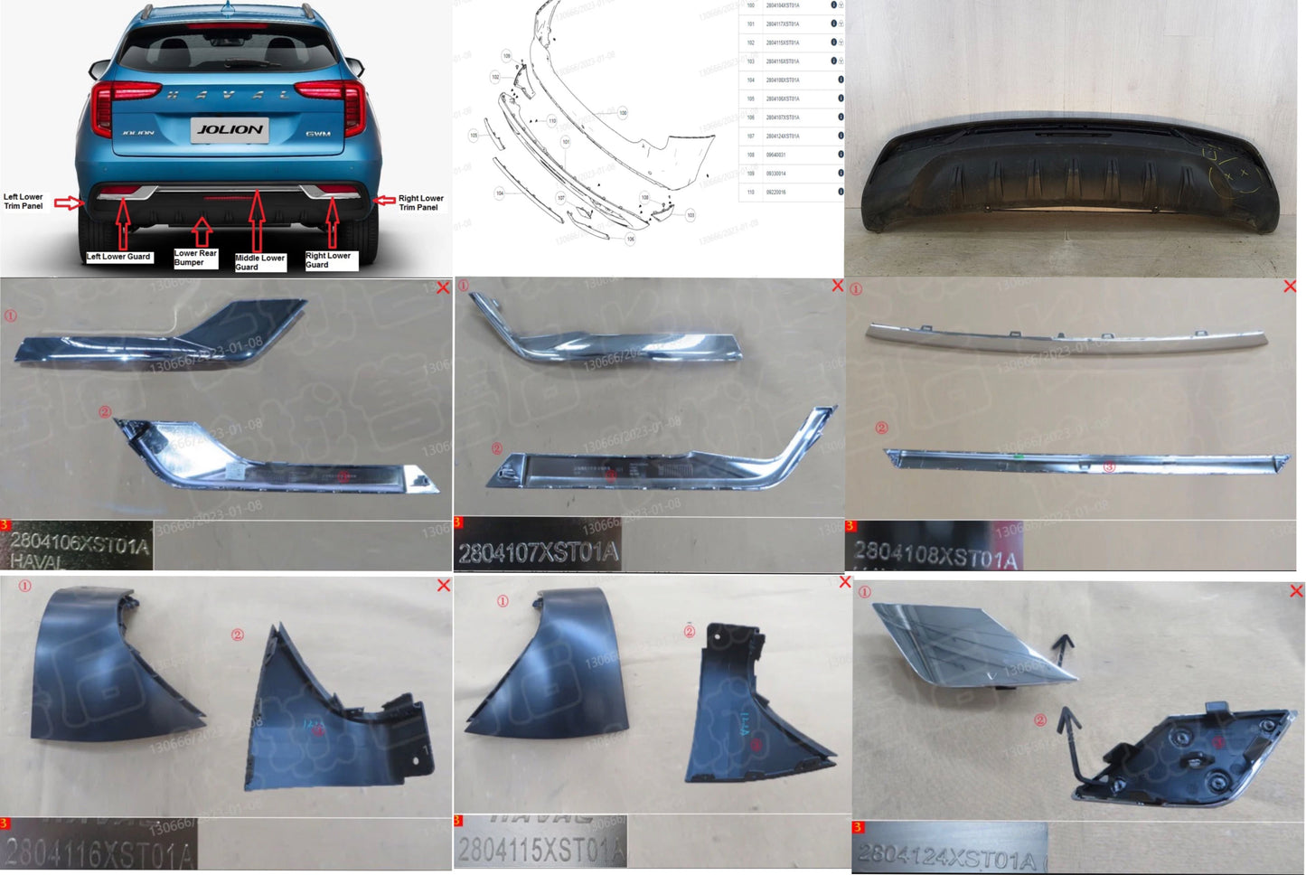 Haval Jolion Original Rear Bumper Replaceable Parts