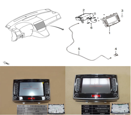 HAVAL H6 2016 Original Multimedia Display Assembly (شاشة عرض الوسائط المتعددة هافال H6 موديل سنة 2016)