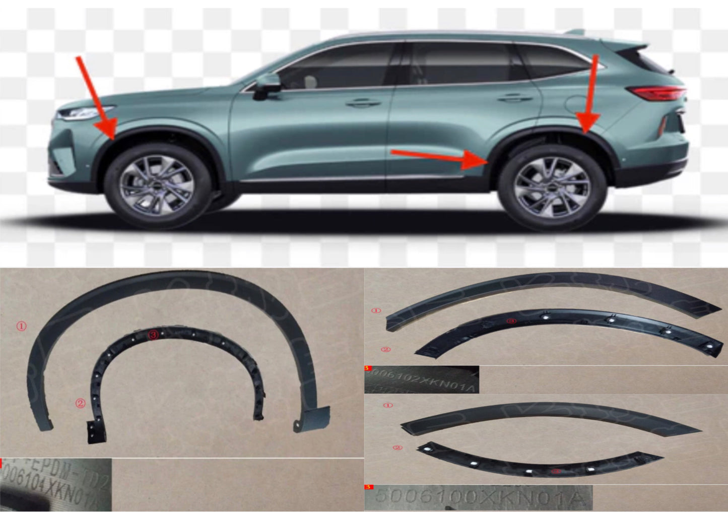 Haval H6 3rd Gen. Original Wheels Eye Brows Assembly