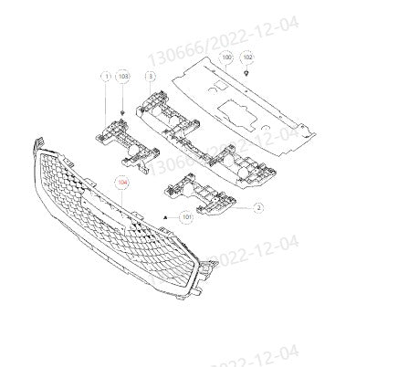 HAVAL H6 2022 3rd Generation Original Front Radiator Grill هافال H6 2022 شبكة أمامية أصلية الجيل الثالث