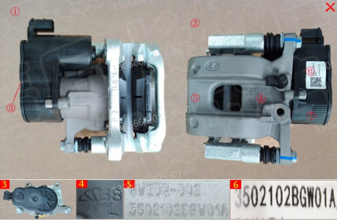 HAVAL H6 2022 3rd Generation ORIGINAL Left Rear Brake Caliper 3502102BGW01A هافال H6 2022 الجيل الثالث الأصلي كاليبر دوشمة الفرامل الخلفي الأيسر