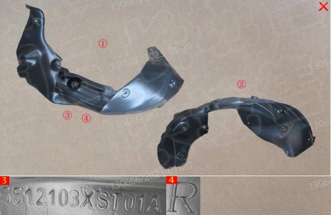 Right rear wheel mudguard for jolion 2022 (كارتيرة عجلة خلفية يمين جوليون 2022)  5512103XST01A