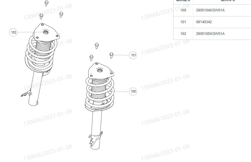 Haval H6 2022 3rd Generation Front Shock Absorber & Coil Spring Assembly هافال H6 2022 الجيل الثالث ممتص صدمات مساعدين أمامية