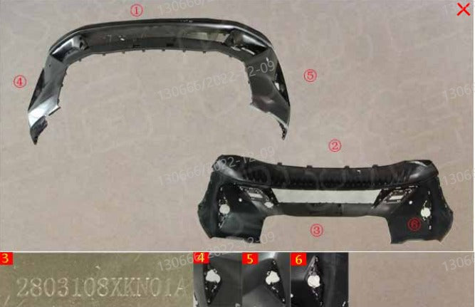 Haval H6 3rd Gen. Original front bumper Assembly 2803117XKN01A  هافال H6 2022 الجيل الثالث صدام امامي اكصدام امامى اصلي